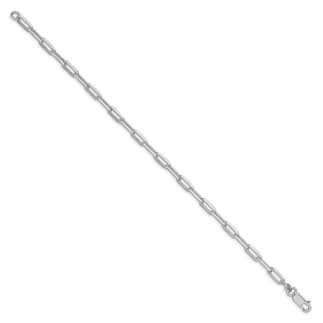 925 White Gold 4.25 mm Polished Chain Bracelet