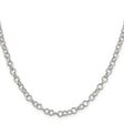 925 White Gold 4.55 mm Polished Chain Necklace, Solid