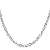 925 White Gold 4.55 mm Polished Chain Necklace, Solid