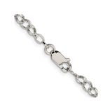 925 White Gold 4.55 mm Polished Chain Necklace, Solid alternate angle