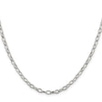 925 White Gold 3.75 mm Polished Chain Necklace, Solid