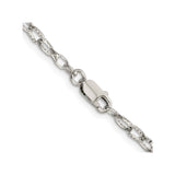 925 White Gold 3.75 mm Polished Chain Necklace, Solid alternate angle