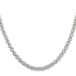 925 White Gold 5 mm Polished Chain Necklace, Solid