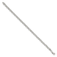 925 White Gold 5 mm Polished Chain Bracelet, Solid