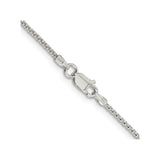 925 White Gold 1.6 mm Polished Chain Necklace, Solid alternate angle