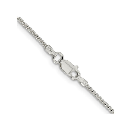 925 White Gold 1.6 mm Polished Chain Necklace, Solid alternate angle