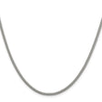 925 White Gold 2.4 mm Polished Chain Necklace, Solid