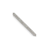 925 White Gold 2.4 mm Polished Chain Necklace, Solid detail view