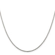 925 White Gold 1.3 mm Rope Chain Necklace, Polished