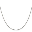 925 White Gold 1.3 mm Rope Chain Necklace, Polished
