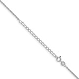 925 White Gold 1.3 mm Rope Chain Necklace, Polished detail view