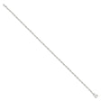 925 White Gold 1.4 mm Singapore Chain Anklet, Polished