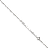 925 White Gold 1.4 mm Singapore Chain Necklace, Polished detail view