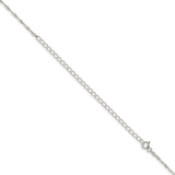 925 White Gold 1.4 mm Singapore Chain Necklace, Polished detail view