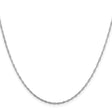925 White Gold 1.4 mm Singapore Chain Necklace, Polished