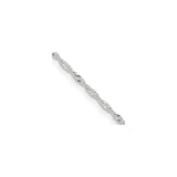 925 White Gold 1.4 mm Singapore Chain Necklace, Polished detail view