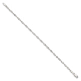 925 White Gold 2.25 mm Singapore Chain Bracelet, Polished