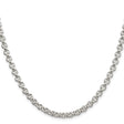 925 White Gold 5 mm Polished Chain Necklace