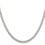 925 White Gold 5 mm Polished Chain Necklace