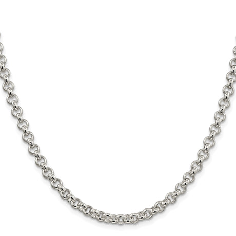 925 White Gold 5 mm Polished Chain Necklace