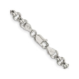 925 White Gold 5 mm Polished Chain Necklace alternate angle