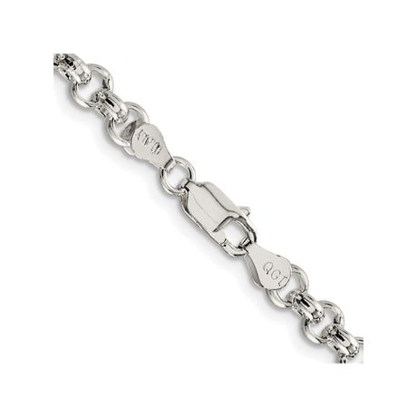 925 White Gold 5 mm Polished Chain Necklace alternate angle
