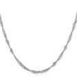 925 White Gold 3 mm Singapore Chain Necklace, Polished