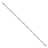 925 White Gold 3 mm Singapore Chain Bracelet, Polished