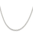 925 White Gold 3.4 mm Polished Chain Necklace, Solid