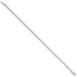 925 White Gold 3.5 mm Polished Chain Bracelet, Solid