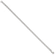 925 White Gold 4 mm Polished Chain Bracelet, Solid