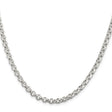 925 White Gold 4.6 mm Polished Chain Necklace, Solid