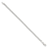 925 White Gold 4.6 mm Polished Chain Bracelet, Solid