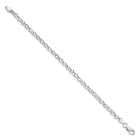 925 White Gold 4.6 mm Polished Chain Bracelet, Solid