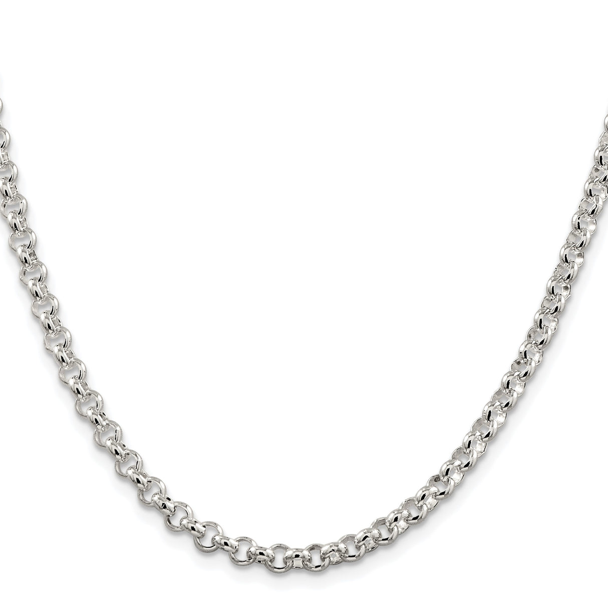 925 White Gold 4.6 mm Polished Chain Necklace