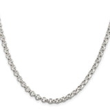 925 White Gold 4.6 mm Polished Chain Necklace
