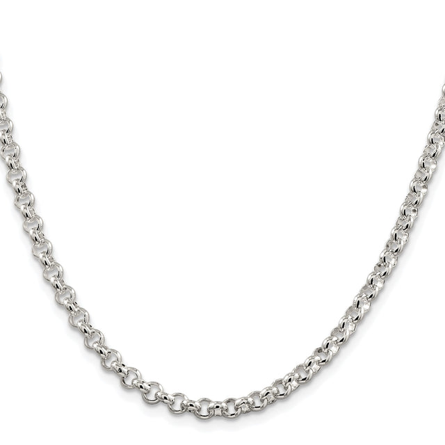 925 White Gold 4.6 mm Polished Chain Necklace