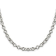 925 White Gold 6.75 mm Polished Chain Necklace, Solid