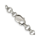 925 White Gold 6.75 mm Polished Chain Necklace, Solid alternate angle