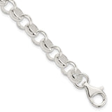 925 White Gold 8 mm Polished Chain Bracelet, Solid alternate angle