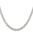 925 White Gold 6.1 mm Polished Chain Necklace, Solid
