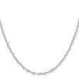 925 White Gold 3.5 mm Polished Chain Necklace, Solid