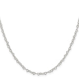 925 White Gold 3.5 mm Polished Chain Necklace, Solid
