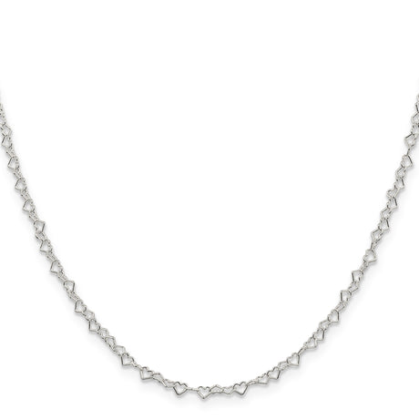 925 White Gold 3.5 mm Polished Chain Necklace, Solid