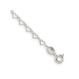 925 White Gold 3.5 mm Polished Chain Bracelet, Solid shown for scale