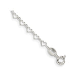 925 White Gold 3.5 mm Polished Chain Bracelet, Solid shown for scale
