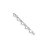925 White Gold 3.5 mm Polished Chain Necklace, Solid detail view