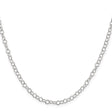 925 White Gold 3.5 mm Polished Chain Necklace, Solid