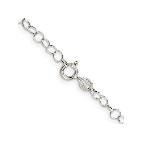925 White Gold 3.5 mm Polished Chain Necklace, Solid alternate angle