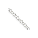 925 White Gold 3.5 mm Polished Chain Necklace, Solid detail view